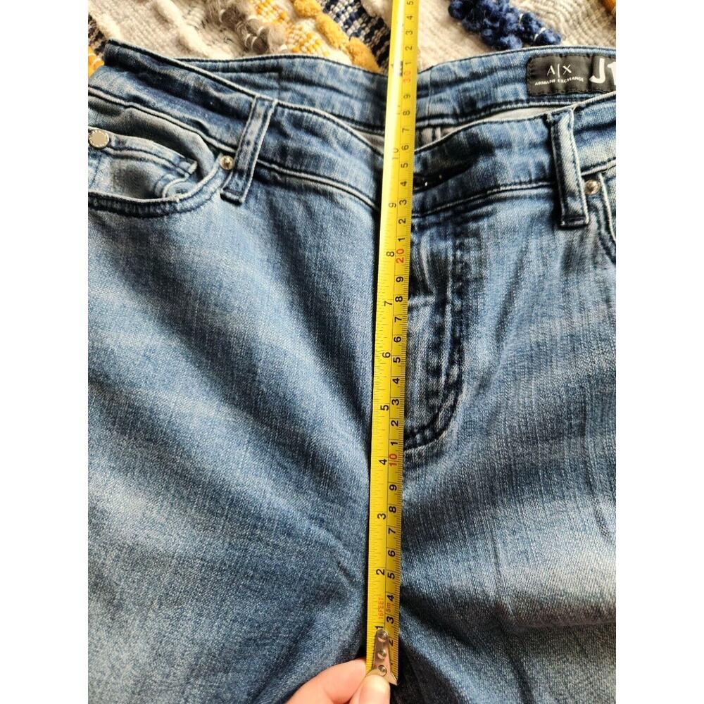 Armani Exchange J10 Super Skinny Cropped Mid Rise Jeans Woman’s Studded Size 29 - Picture 7 of 8